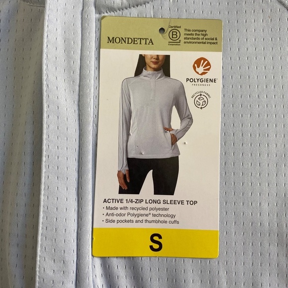 Mondetta Ladies' Quarter-Zip Pullover, Zippered Pockets, Light Blue, Small NWT - Picture 5 of 15